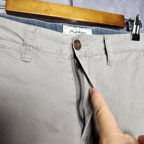 Flag & Anthem Pants Men 31x30 Warm Gray Straight Leg Casual Chino Stretch Cotton - Picture 13 of 15